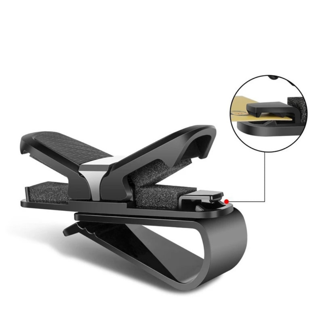Soporte de gafas para coche, visera, clip de sujeción, carbono ONP38