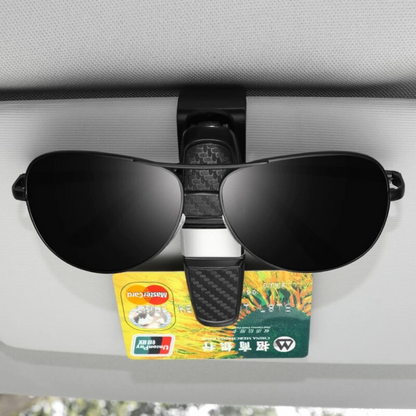 Soporte de gafas para coche, visera, clip de sujeción, carbono ONP38