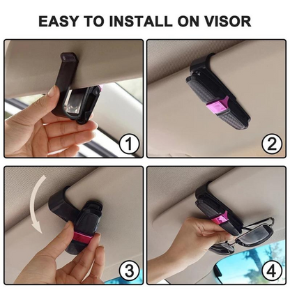 Soporte de gafas para coche, visera, clip de sujeción, carbono ONP38