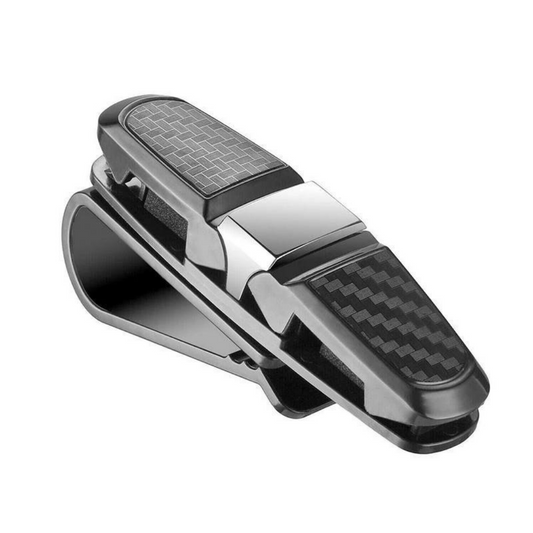 Soporte de gafas para coche, visera, clip de sujeción, carbono ONP38