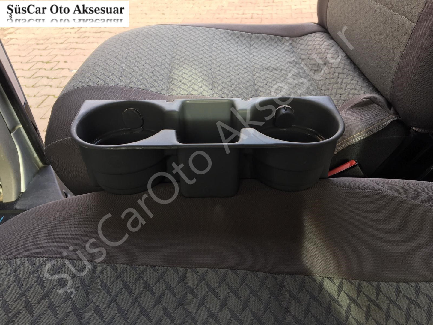 Portavasos de coche para entre el asiento y el cabezal, gris