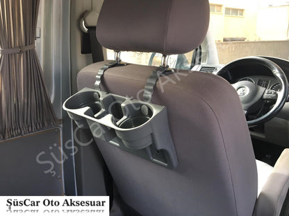 Portavasos de coche para entre el asiento y el cabezal, gris