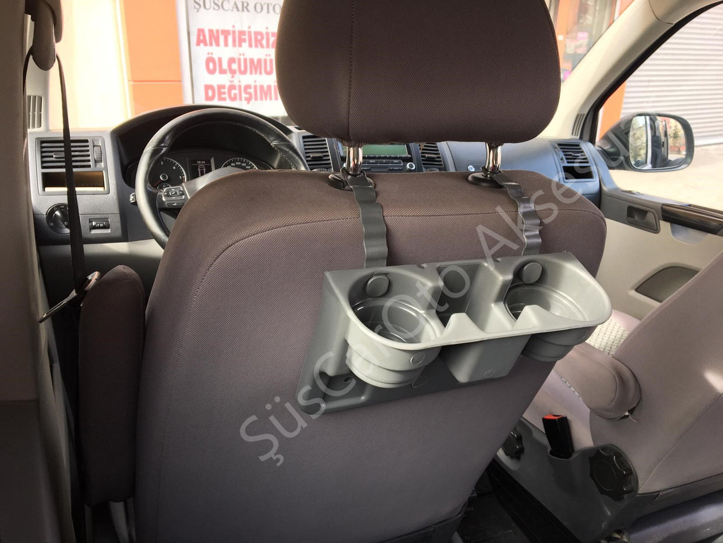 Portavasos de coche para entre el asiento y el cabezal, gris