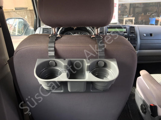 Portavasos de coche para entre el asiento y el cabezal, gris