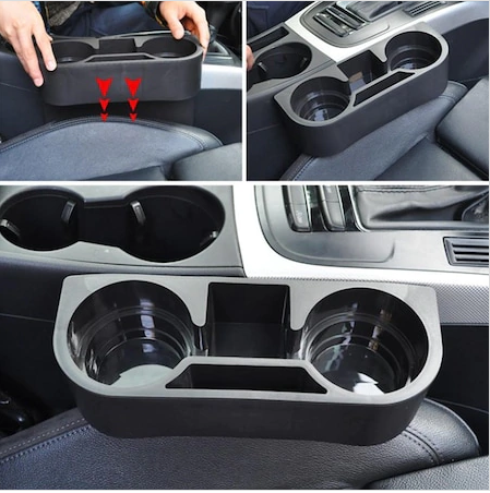 Portavasos de coche para entre el asiento y el cabezal, gris