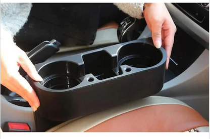 Portavasos y reposacabezas para coche, negro