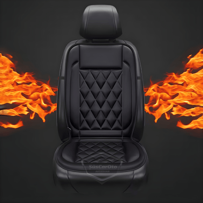 Calentador de asientos de coche Cojín de asiento calefactable para coche Ajuste de calor Entrada de encendedor de cigarrillos Plug and Play Beige 12V 1 unidad
