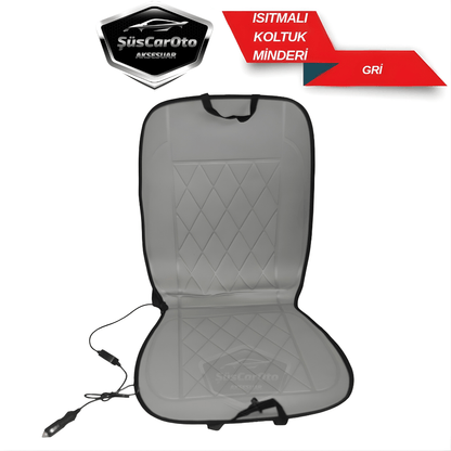Calentador de asientos para coche, cojín de asiento calefactable para coche, con entrada de encendedor, temperatura ajustable, Plug and Play, gris, 12 V, 1 unidad