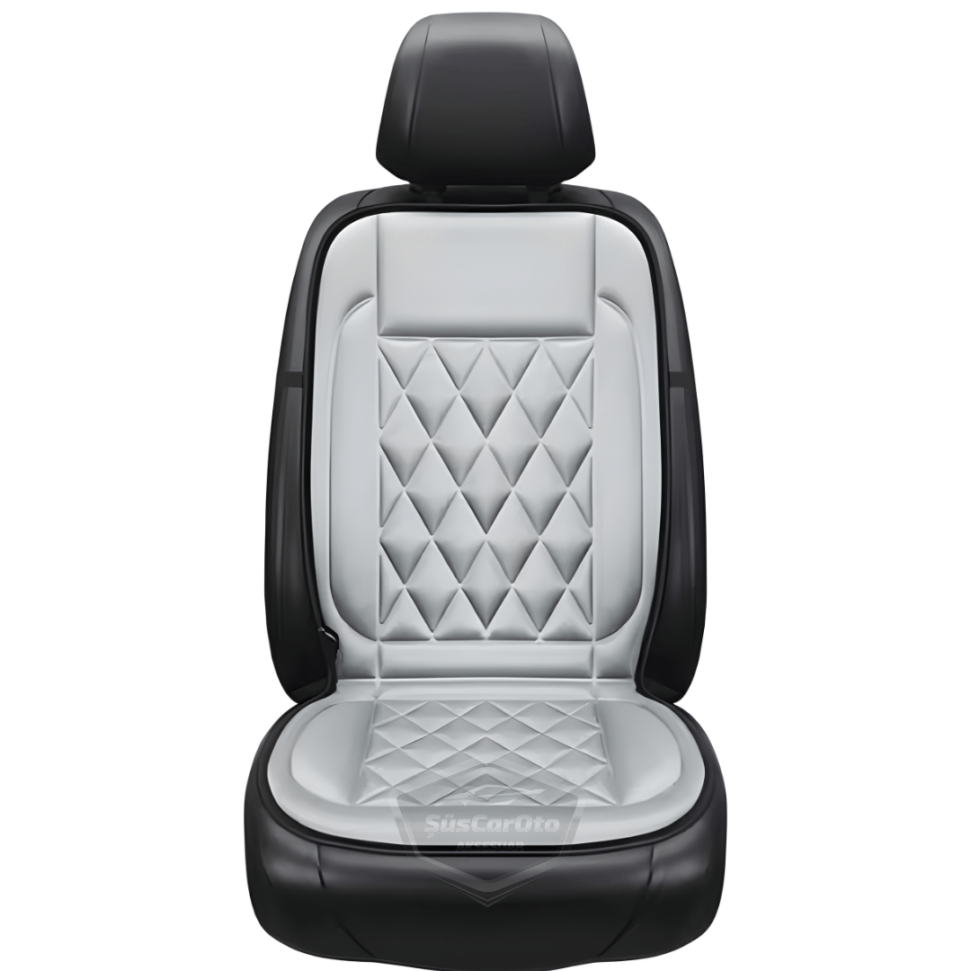 Calentador de asientos para coche, cojín de asiento calefactable para coche, con entrada de encendedor, temperatura ajustable, Plug and Play, gris, 12 V, 1 unidad