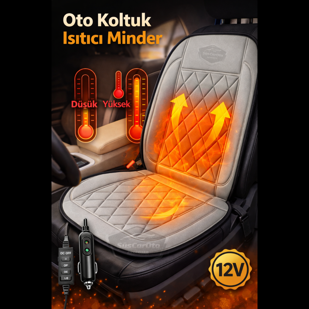 Calentador de asientos para coche, cojín de asiento calefactable para coche, con entrada de encendedor, temperatura ajustable, Plug and Play, gris, 12 V, 1 unidad