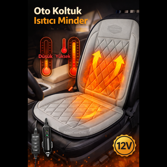 Calentador de asientos para coche, cojín de asiento calefactable para coche, con entrada de encendedor, temperatura ajustable, Plug and Play, gris, 12 V, 1 unidad