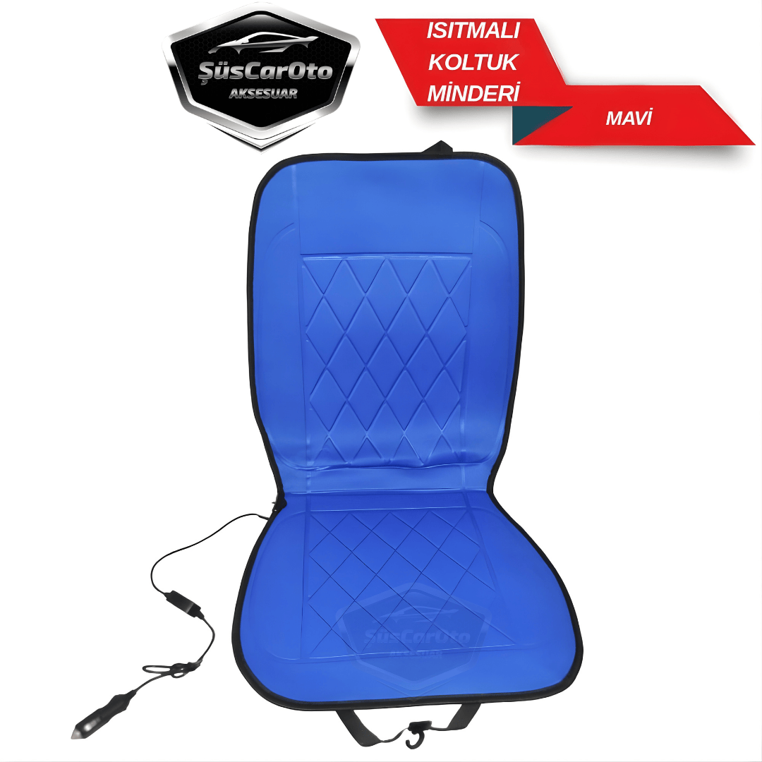 Calentador de asientos para automóvil Cojín de asiento con calefacción para automóvil Conexión para encendedor de cigarrillos Control de calor Plug and Play Azul 12V 1 unidad