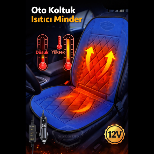 Calentador de asientos para automóvil Cojín de asiento con calefacción para automóvil Conexión para encendedor de cigarrillos Control de calor Plug and Play Azul 12V 1 unidad