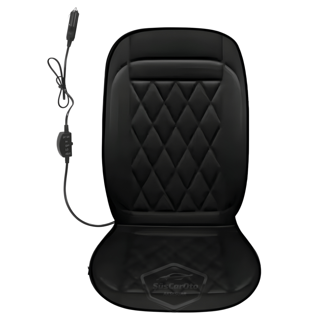 Calentador de asiento para coche, cojín térmico para asiento de coche, encendedor de cigarrillos, ajuste de calor, plug and play, negro, 12 V, 1 unidad