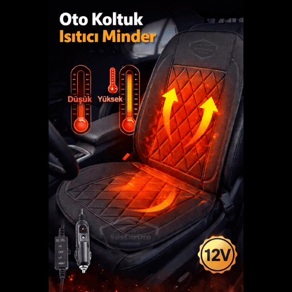 Calentador de asiento para coche, cojín térmico para asiento de coche, encendedor de cigarrillos, ajuste de calor, plug and play, negro, 12 V, 1 unidad