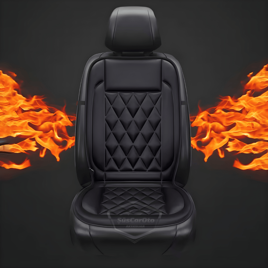Calefactor de asiento de coche, tractor, camión, furgoneta, cojín de asiento calefactable, entrada de mechero, control de temperatura, Plug and Play, negro, 24V, 1 pieza