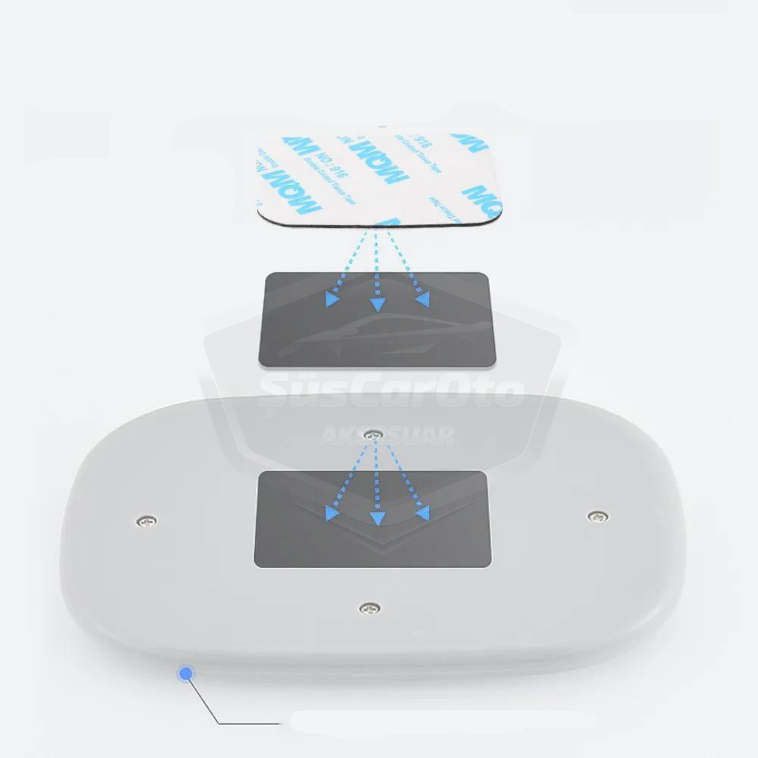 Luz de techo interior para coche, gris, magnética, para maletero, con imán, recargable por USB, luz interior para coche, LED blanco