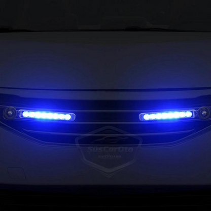 ONG76 - Luz diurna para coche de 8 ledes, inalámbrica, energía eólica, sin electricidad, impermeable, azul