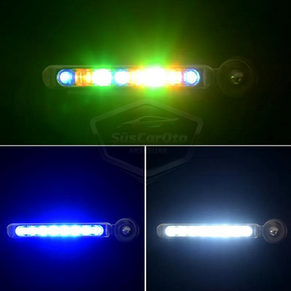 ONG76 - Luz diurna para coche de 8 ledes, inalámbrica, energía eólica, sin electricidad, impermeable, azul
