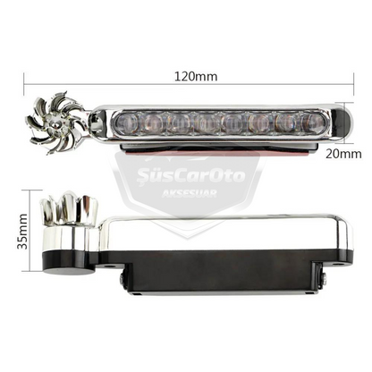 Luz diurna LED inalámbrica de energía eólica para coche, 8 LED, con volantes, sin electricidad, impermeable, RGB de colores ONG77