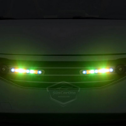 Luz diurna LED inalámbrica de energía eólica para coche, 8 LED, con volantes, sin electricidad, impermeable, RGB de colores ONG77