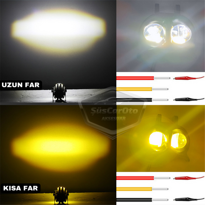 Faro antiniebla búho, doble color amarillo-blanco, para coche, motocicleta, todoterreno, lámpara LED, proyector de haz perforador/difusor, 50W, de metal, para trabajo en campo, 1 pieza, ONG41