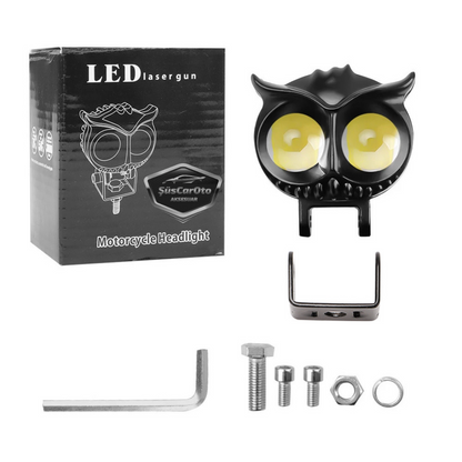 Faro antiniebla búho, doble color amarillo-blanco, para coche, motocicleta, todoterreno, lámpara LED, proyector de haz perforador/difusor, 50W, de metal, para trabajo en campo, 1 pieza, ONG41