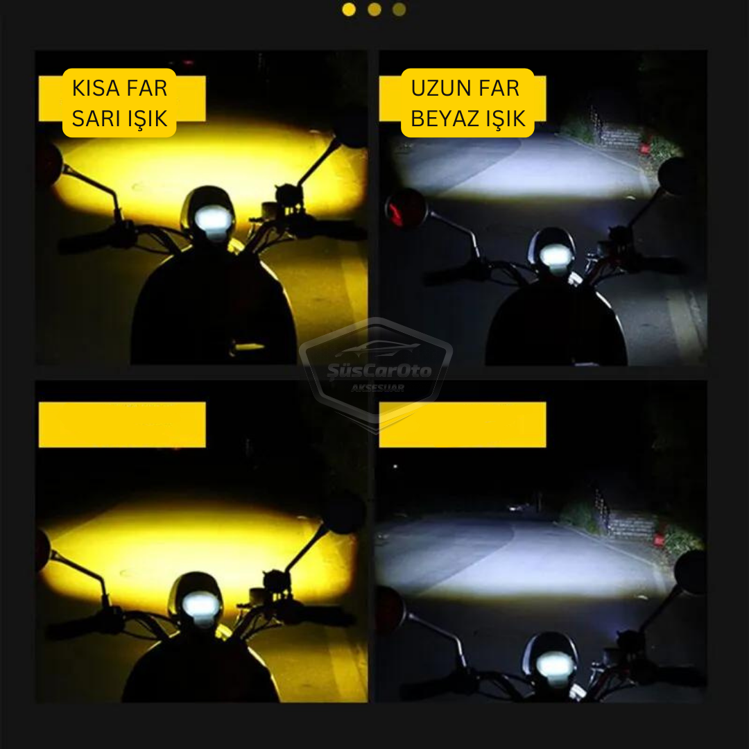 Faro antiniebla búho, doble color amarillo-blanco, para coche, motocicleta, todoterreno, lámpara LED, proyector de haz perforador/difusor, 50W, de metal, para trabajo en campo, 1 pieza, ONG41