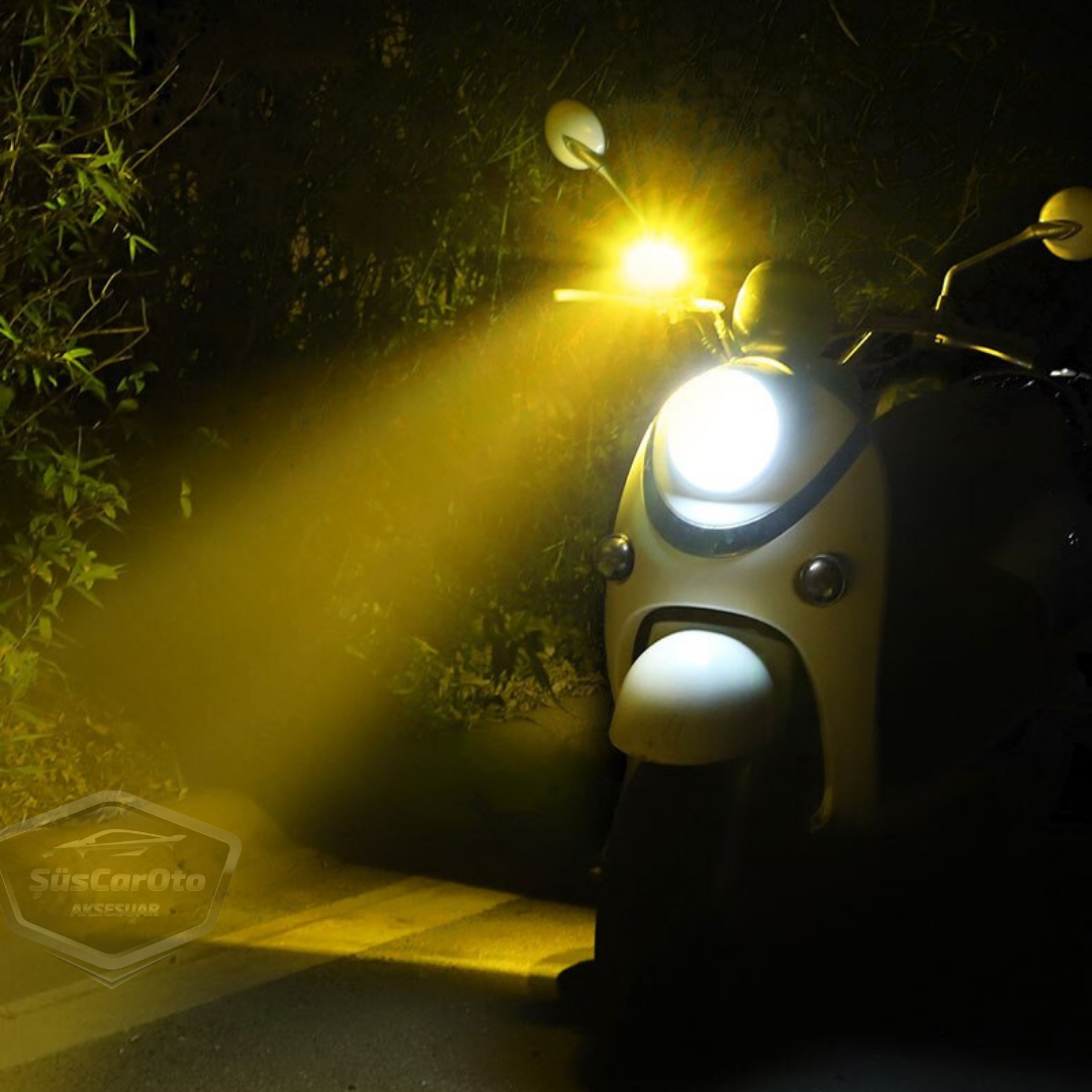 Faro antiniebla búho, doble color amarillo-blanco, para coche, motocicleta, todoterreno, lámpara LED, proyector de haz perforador/difusor, 50W, de metal, para trabajo en campo, 1 pieza, ONG41