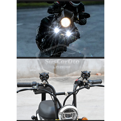 Faro antiniebla búho, doble color amarillo-blanco, para coche, motocicleta, todoterreno, lámpara LED, proyector de haz perforador/difusor, 50W, de metal, para trabajo en campo, 1 pieza, ONG41