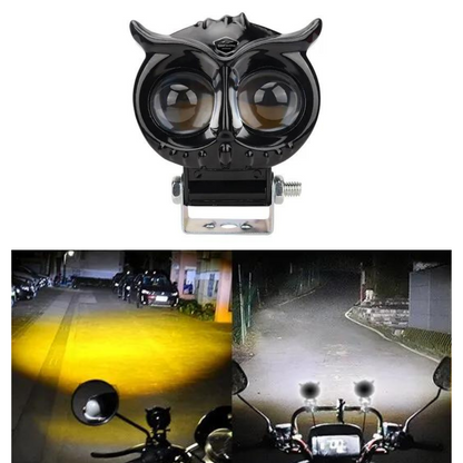 Faro antiniebla búho, doble color amarillo-blanco, para coche, motocicleta, todoterreno, lámpara LED, proyector de haz perforador/difusor, 50W, de metal, para trabajo en campo, 1 pieza, ONG41