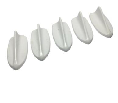 Juego de 5 minibarcos de aleta de tiburón, antena de aleta de tiburón, antena decorativa, color blanco