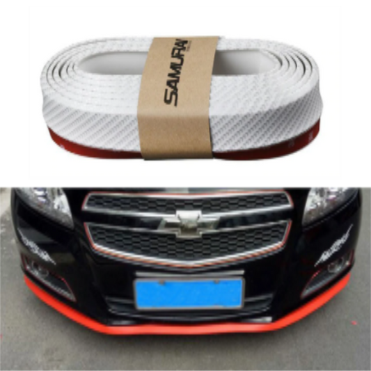 SAMURAI Ez Lip Labio Delantero de Color Flexible Suave Adhesivo 3M Adicional 2.5 m Blanco Carbono