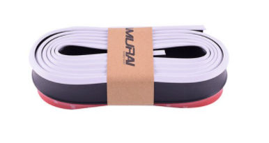 SAMURAI Ez Lip Labio delantero de color suave flexible con adhesivo 3M adicional, 2,5 m, blanco y negro
