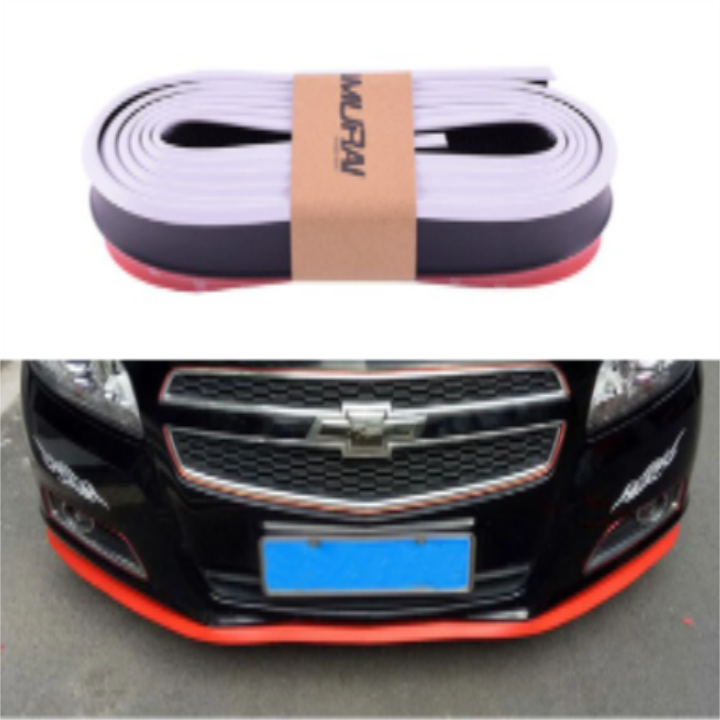 SAMURAI Ez Lip Labio delantero de color suave flexible con adhesivo 3M adicional, 2,5 m, blanco y negro