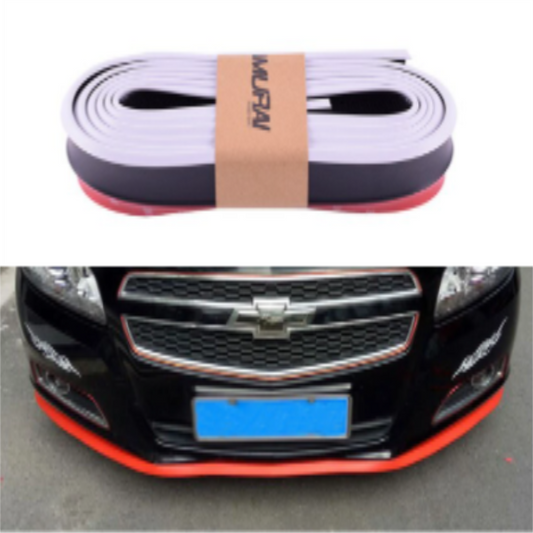 SAMURAI Ez Lip Labio delantero de color suave flexible con adhesivo 3M adicional, 2,5 m, blanco y negro