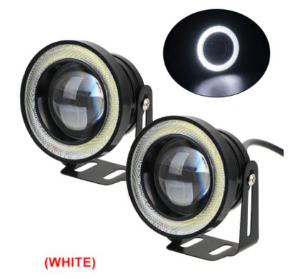 Faro Antiniebla Angel de Lente Universal Metálico Resistente al Agua 89mm con Ojos de Ángel Blancos