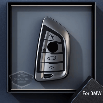Funda de silicona para llave de coche BMW Serie 1, 3, 5, 6, 7 G32 G30 G20 G11 y X1 X3 X5 X6 X7 y Z4 M, carcasa amortiguadora de llave, llavero, gris titanio oscuro PNT110