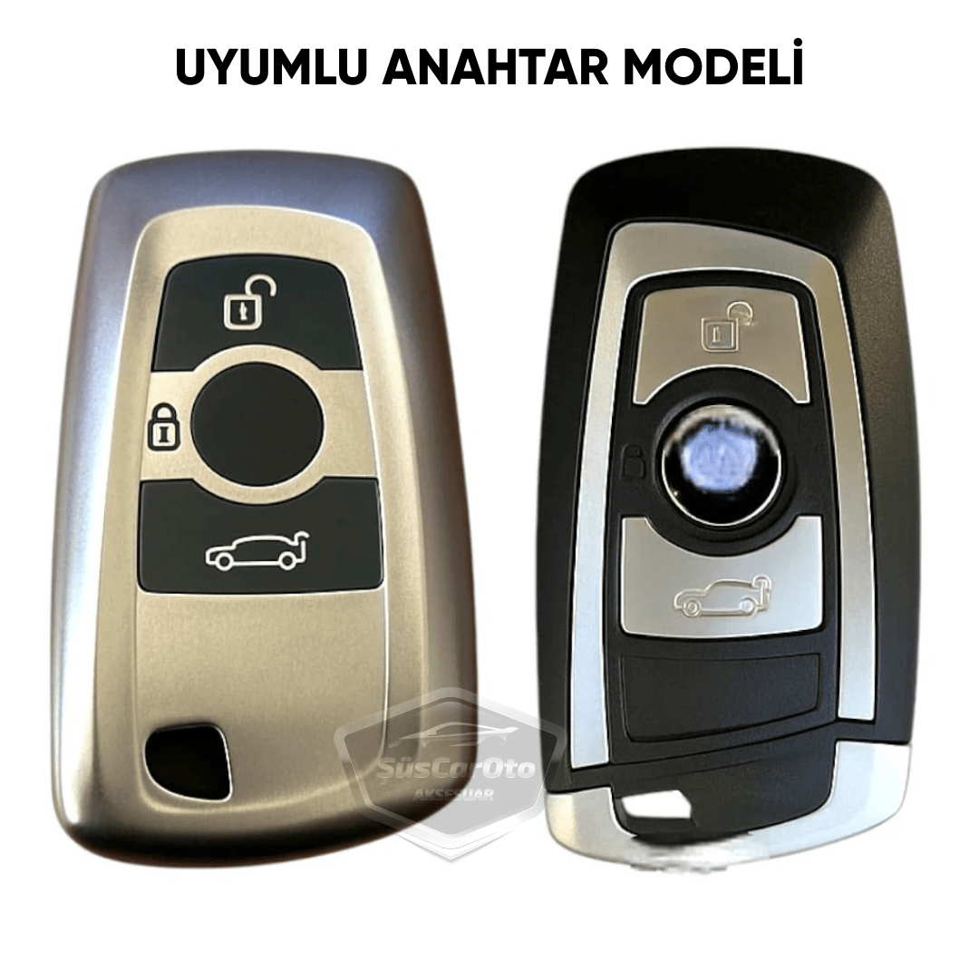 Funda de silicona para llave de coche BMW Serie 1 3 5 7 F30 F25 F20 F18 F16 F15 F10 y X1 X3 X4 X5, funda para llave de coche, llavero amortiguador, gris titanio oscuro PNT111