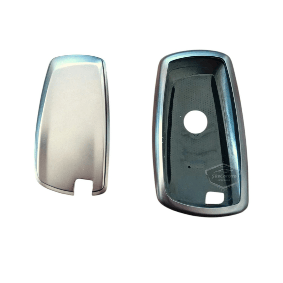 Funda de silicona para llave de coche BMW Serie 1 3 5 7 F30 F25 F20 F18 F16 F15 F10 y X1 X3 X4 X5, funda para llave de coche, llavero amortiguador, gris titanio oscuro PNT111