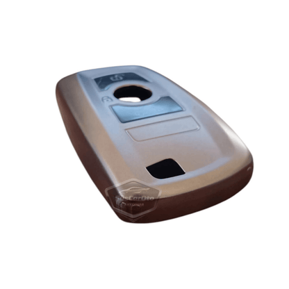 Funda de silicona para llave de coche BMW Serie 1 3 5 7 F30 F25 F20 F18 F16 F15 F10 y X1 X3 X4 X5, funda para llave de coche, llavero amortiguador, gris titanio oscuro PNT111