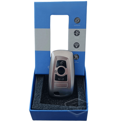 Funda de silicona para llave de coche BMW Serie 1 3 5 7 F30 F25 F20 F18 F16 F15 F10 y X1 X3 X4 X5, funda para llave de coche, llavero amortiguador, gris titanio oscuro PNT111