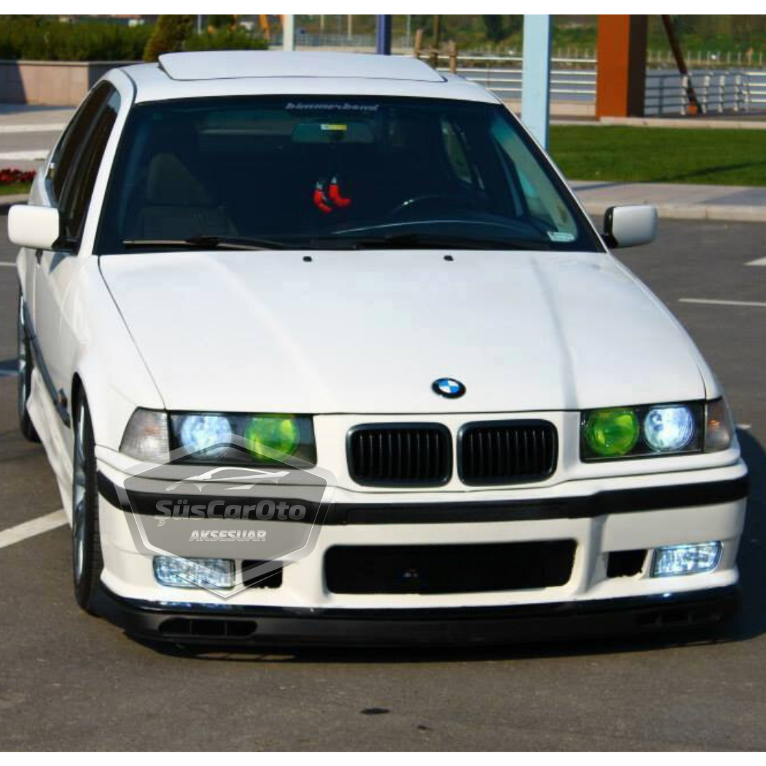 Labio universal Laguna compatible con BMW Serie 3 E36 1990-2000, labio delantero flexible de 2 piezas, extensión de parachoques delantero, faldón deflector de guardabarros