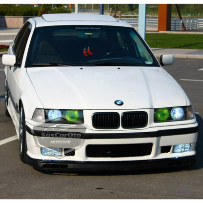 Labio universal Laguna compatible con BMW Serie 3 E36 1990-2000, labio delantero flexible de 2 piezas, extensión de parachoques delantero, faldón deflector de guardabarros