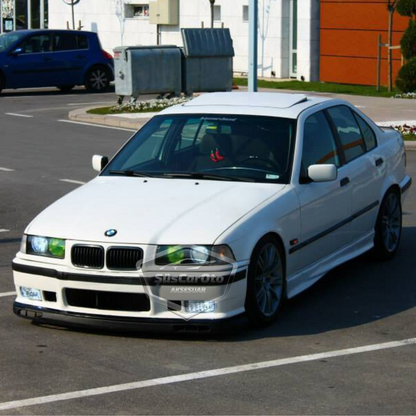 Labio universal Laguna compatible con BMW Serie 3 E36 1990-2000, labio delantero flexible de 2 piezas, extensión de parachoques delantero, faldón deflector de guardabarros