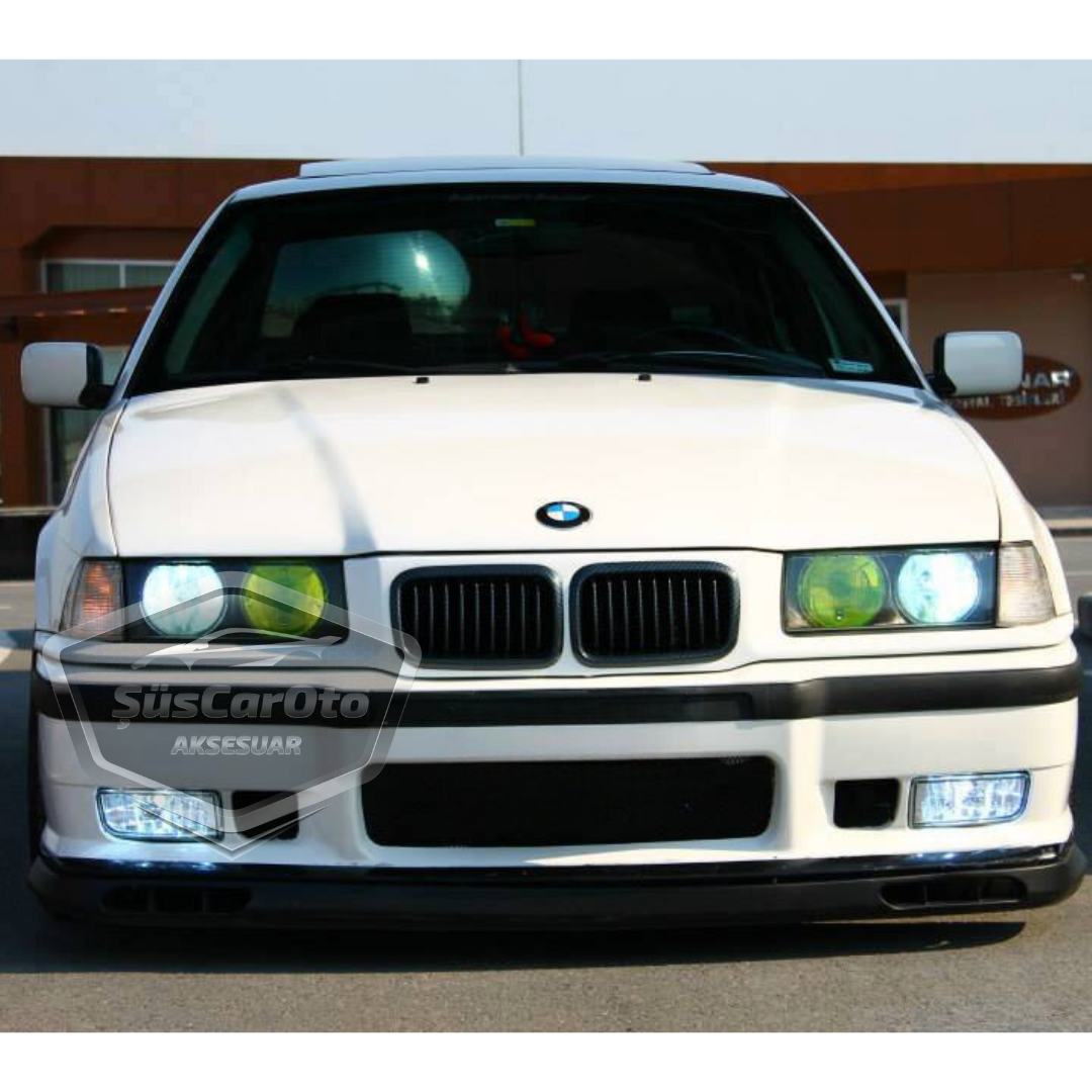 Labio universal Laguna compatible con BMW Serie 3 E36 1990-2000, labio delantero flexible de 2 piezas, extensión de parachoques delantero, faldón deflector de guardabarros