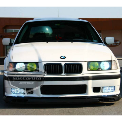 Labio universal Laguna compatible con BMW Serie 3 E36 1990-2000, labio delantero flexible de 2 piezas, extensión de parachoques delantero, faldón deflector de guardabarros