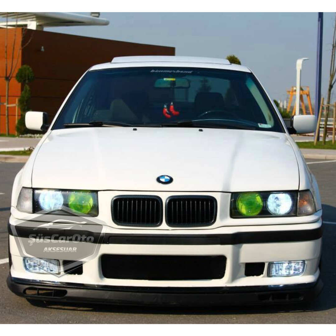 Labio universal Laguna compatible con BMW Serie 3 E36 1990-2000, labio delantero flexible de 2 piezas, extensión de parachoques delantero, faldón deflector de guardabarros