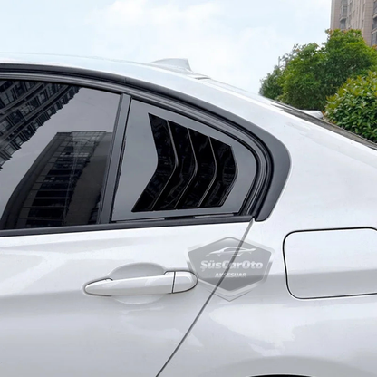 BMW Serie 3 F30 2012-2018 Compatible con rejilla de ventana de ventilación, visera de ventana de ventilación, importada, derecha e izquierda, juego, negro brillante, 1ra clase