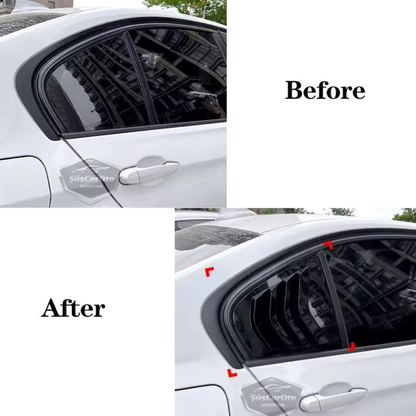 BMW Serie 3 F30 2012-2018 Compatible con rejilla de ventana de ventilación, visera de ventana de ventilación, importada, derecha e izquierda, juego, negro brillante, 1ra clase
